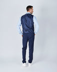 Suit 10 Slim Fit Dark Navy Checked Suit Waistcoat