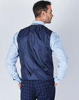 Suit 10 Slim Fit Dark Navy Checked Suit Waistcoat