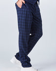 Suit 10 Plain Slim Fit Dark Navy Checked Suit Trousers