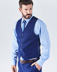 Suit 6 Plain Slim Fit Navy Suit Waistcoat