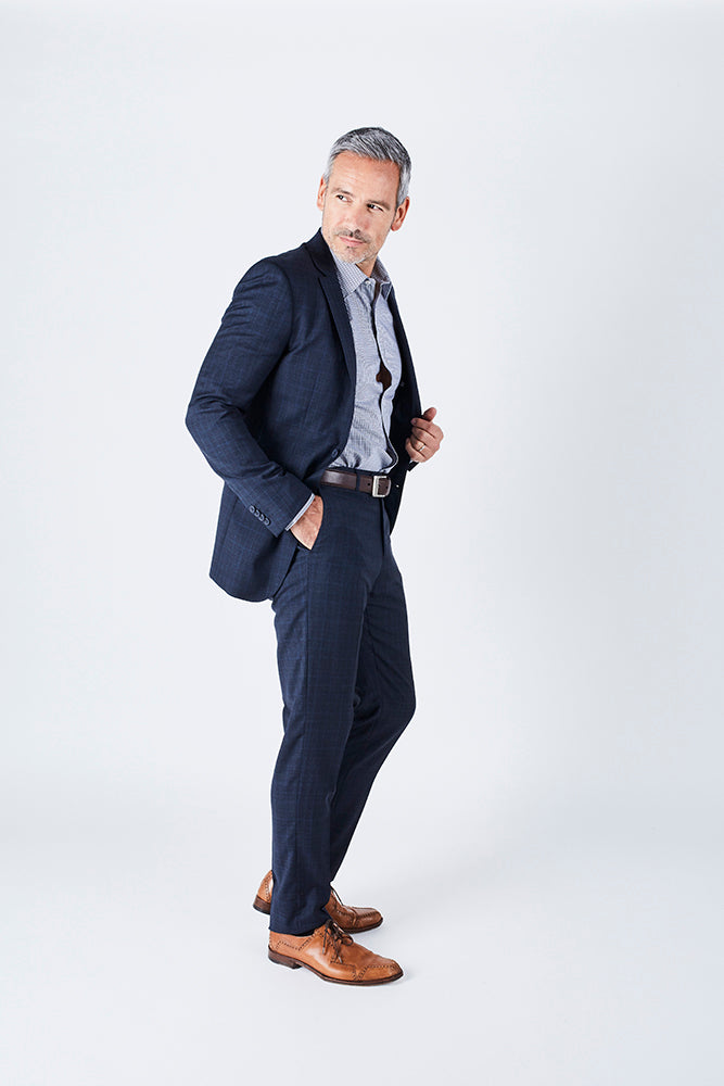 Delph Tailored Fit Navy Suit