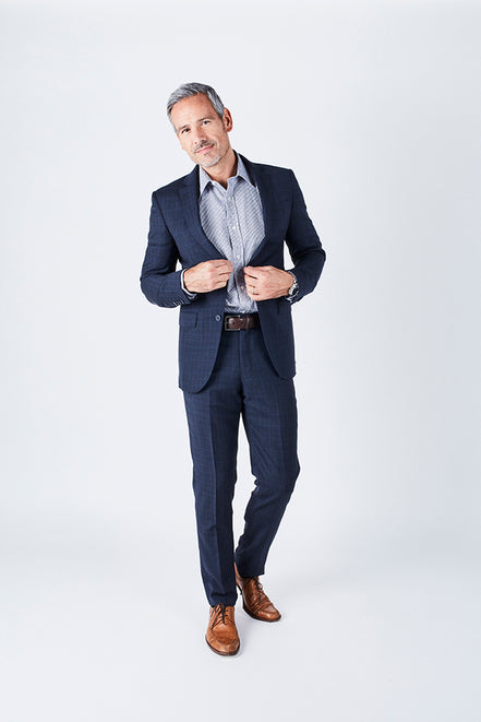 Delph Tailored Fit Navy Suit