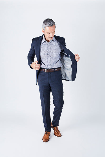 Delph Tailored Fit Navy Suit
