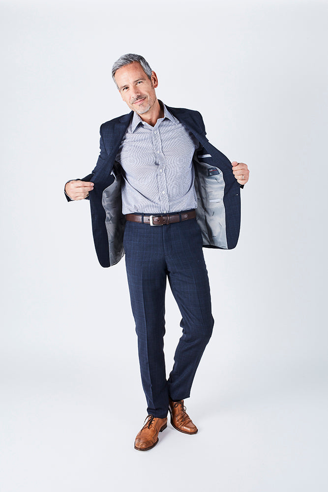 Delph Tailored Fit Navy Suit