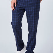 Suit 10 Plain Slim Fit Dark Navy Checked Suit Trousers