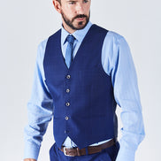 Suit 6 Plain Slim Fit Navy Suit Waistcoat