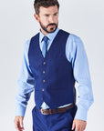 Suit 6 Plain Slim Fit Navy Suit Waistcoat