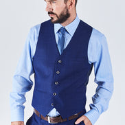 Suit 6 Plain Slim Fit Navy Suit Waistcoat