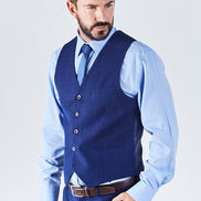 Suit 6 Plain Slim Fit Navy Suit Waistcoat