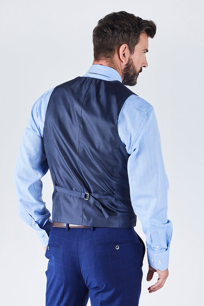Suit 6 Plain Slim Fit Navy Suit Waistcoat