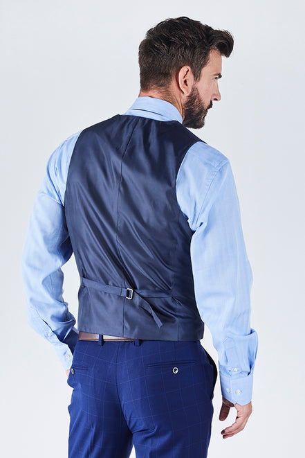 Suit 6 Plain Slim Fit Navy Suit Waistcoat