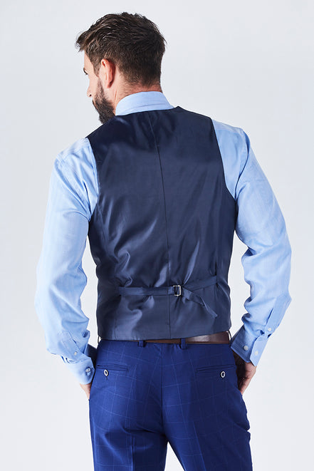 Suit 6 Plain Slim Fit Navy Suit Waistcoat
