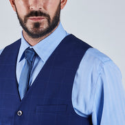 Suit 6 Plain Slim Fit Navy Suit Waistcoat