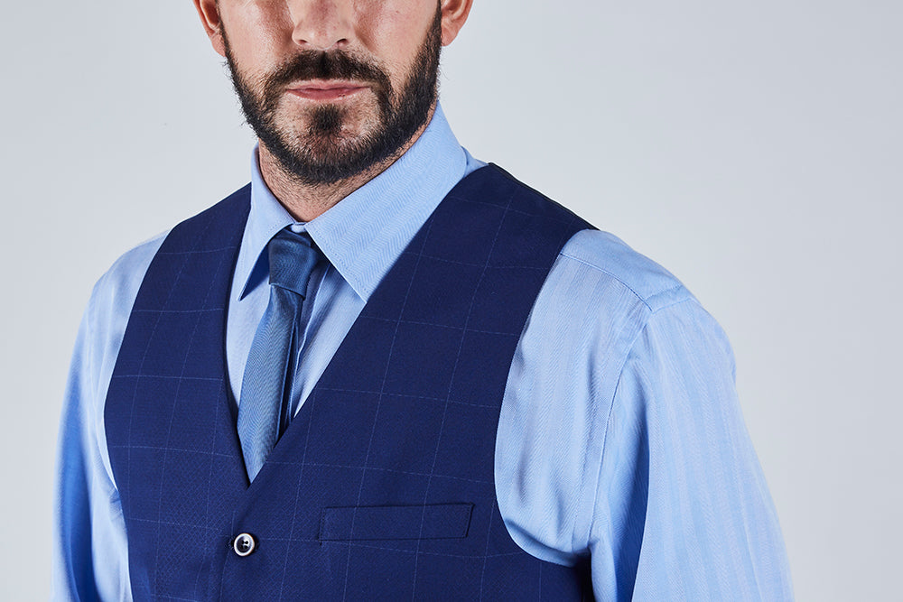 Suit 6 Plain Slim Fit Navy Suit Waistcoat