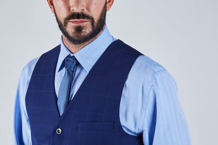 Suit 6 Plain Slim Fit Navy Suit Waistcoat