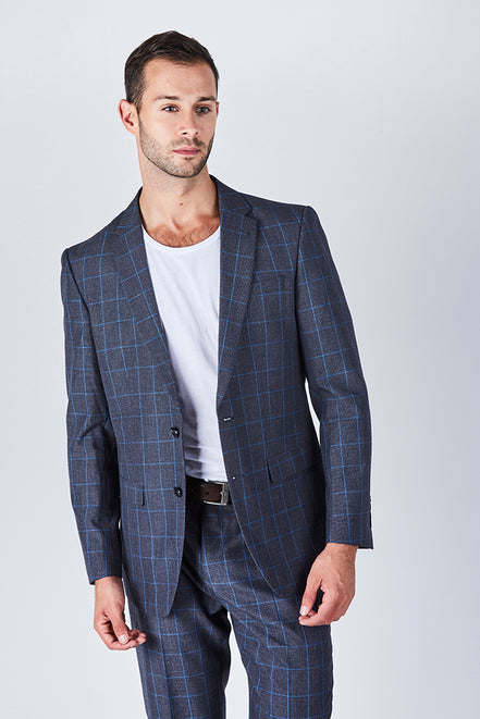 Suit 8 Plain Slim Fit Navy Suit Jacket