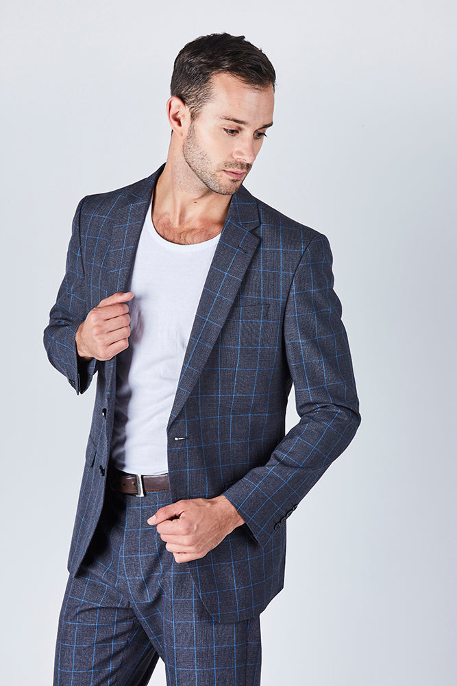 Suit 8 Plain Slim Fit Navy Suit Jacket