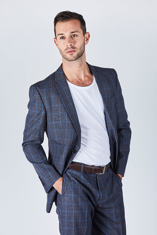 Suit 8 Plain Slim Fit Navy Suit Jacket