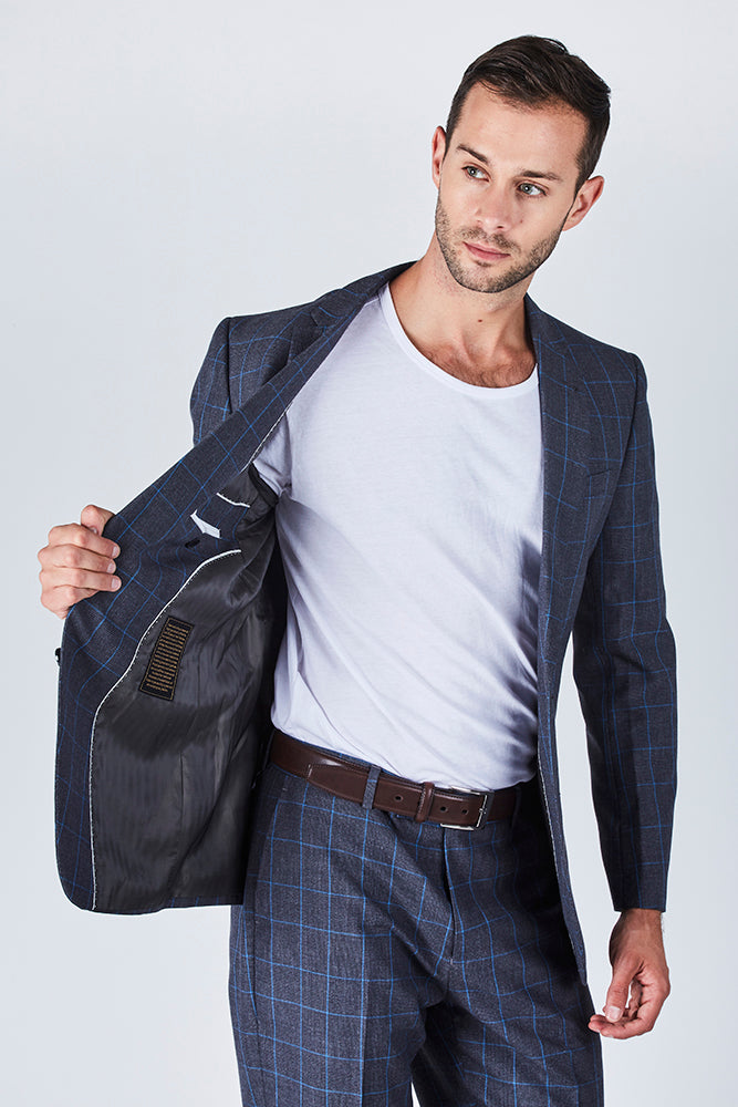 Suit 8 Plain Slim Fit Navy Suit Jacket